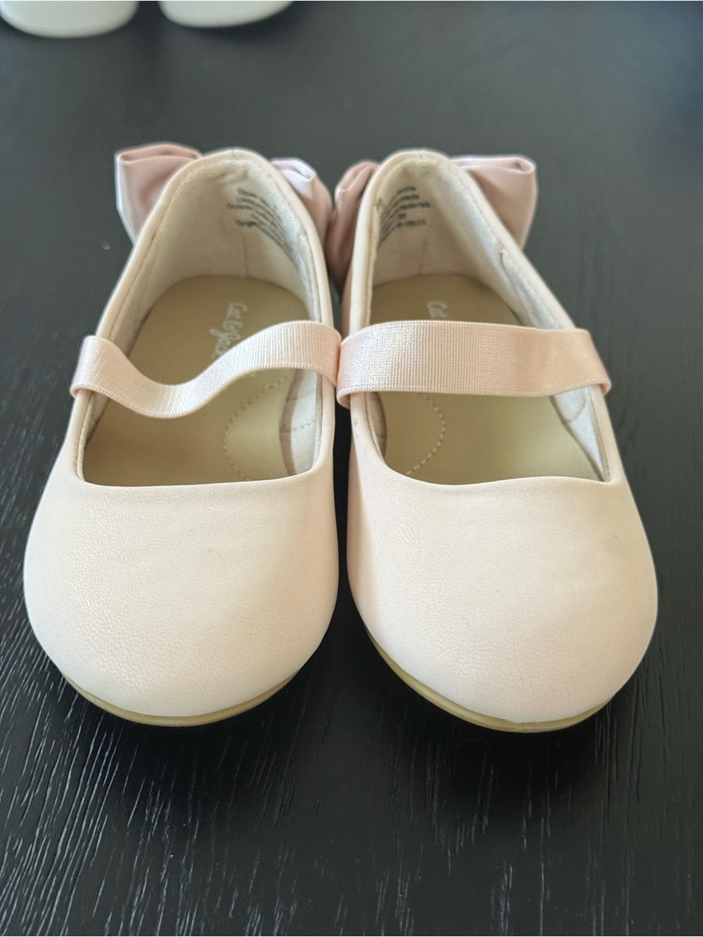 Cat & Jack Girls' Pink Ballet Flats with Bow - Kids Shoes